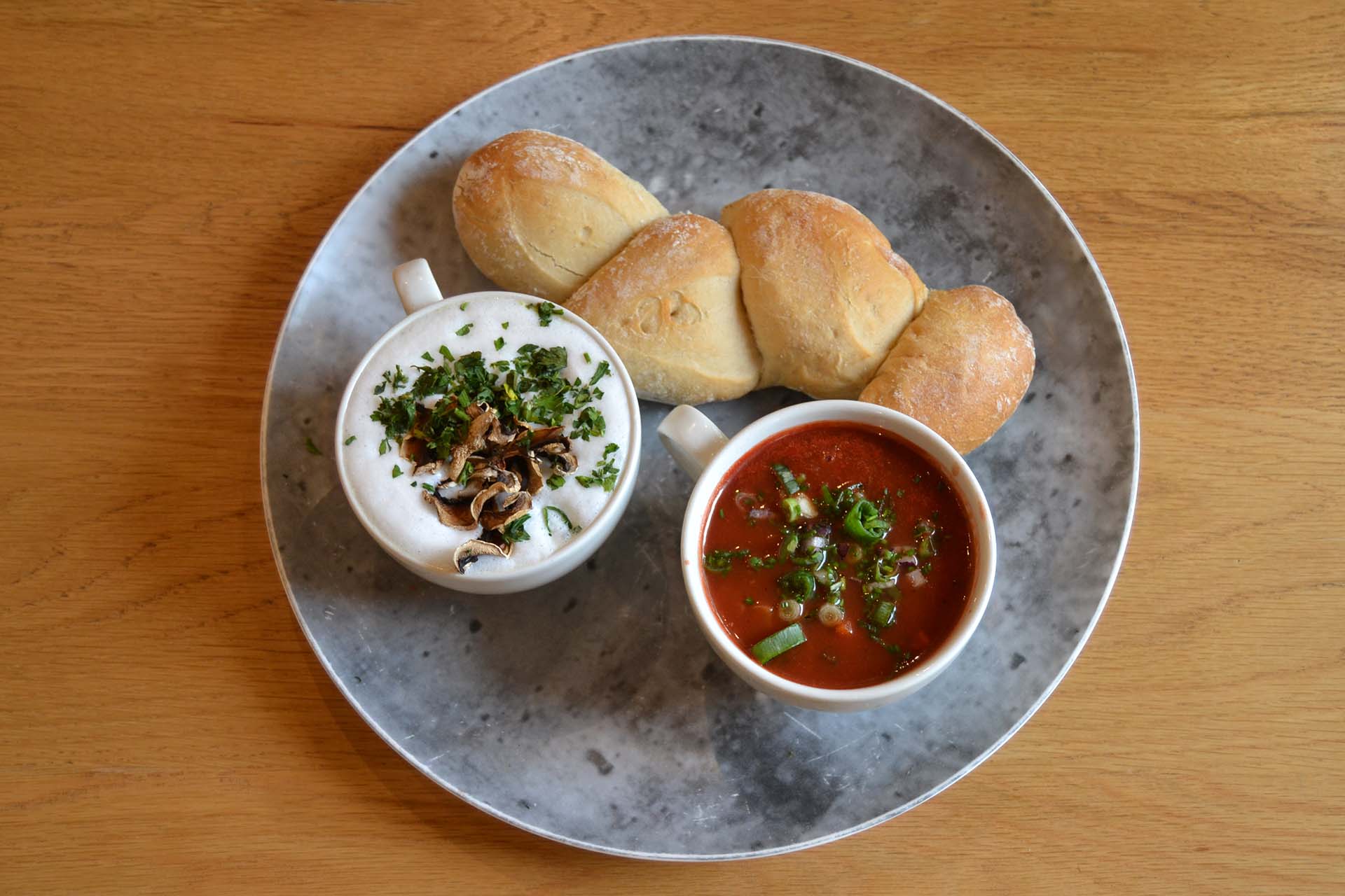 an excellent food and wine pairing for winter is our tuffa calda soups with red wine that is available on our new winter menu