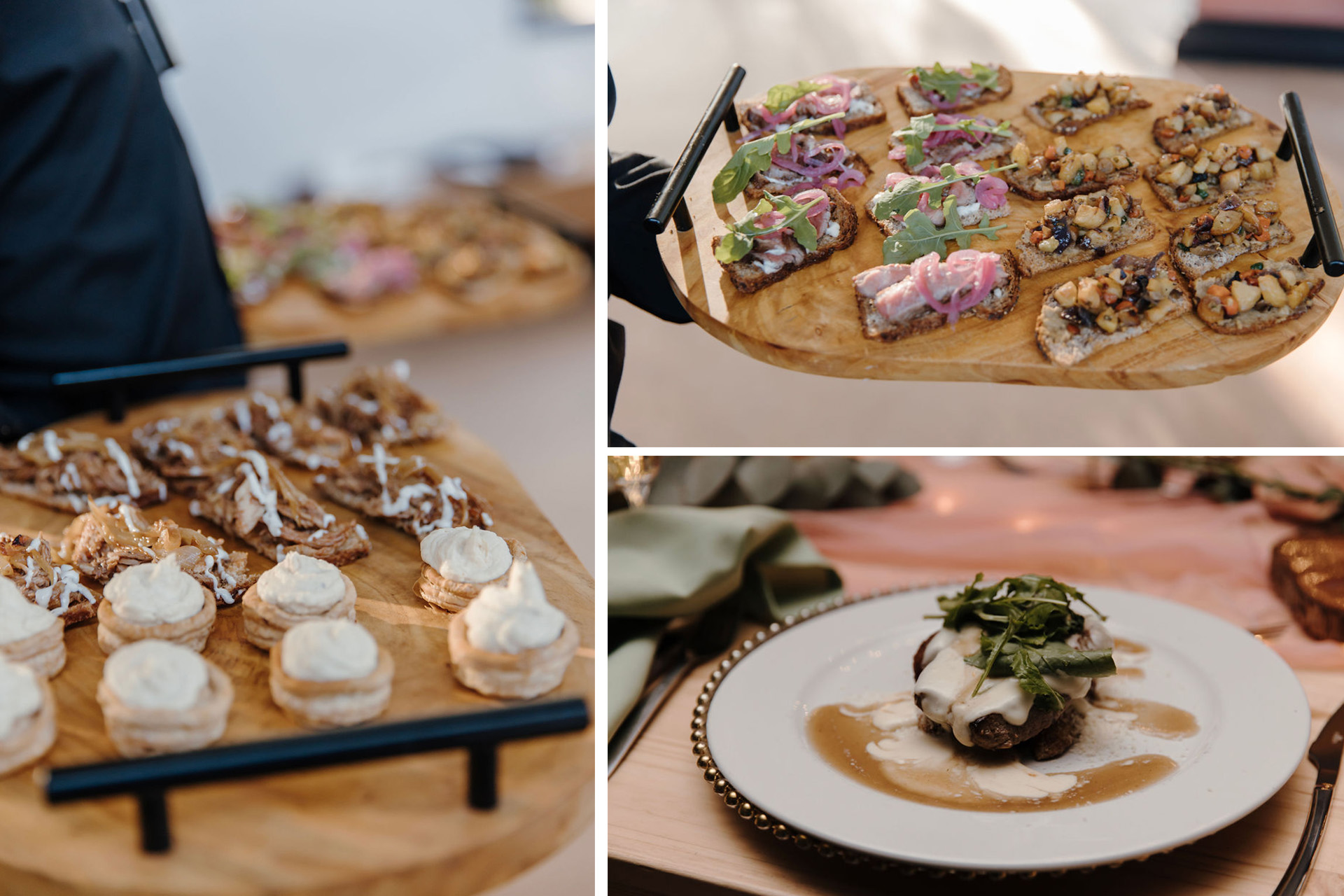 a selection of food platters and snacks served at one of the best winter wedding venues in the western cape at Rhebokskloof Estate in Paarl.